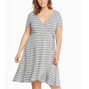 TORRID STRIPED SURPLICE DRESS-NEW WITHOUT TAGS